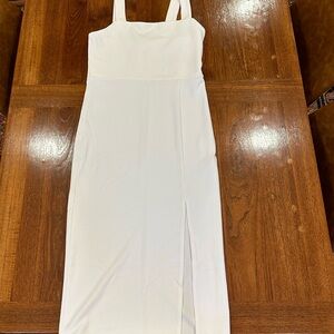 Forever 21 Square Neck Ribbed White Dress, Medium
